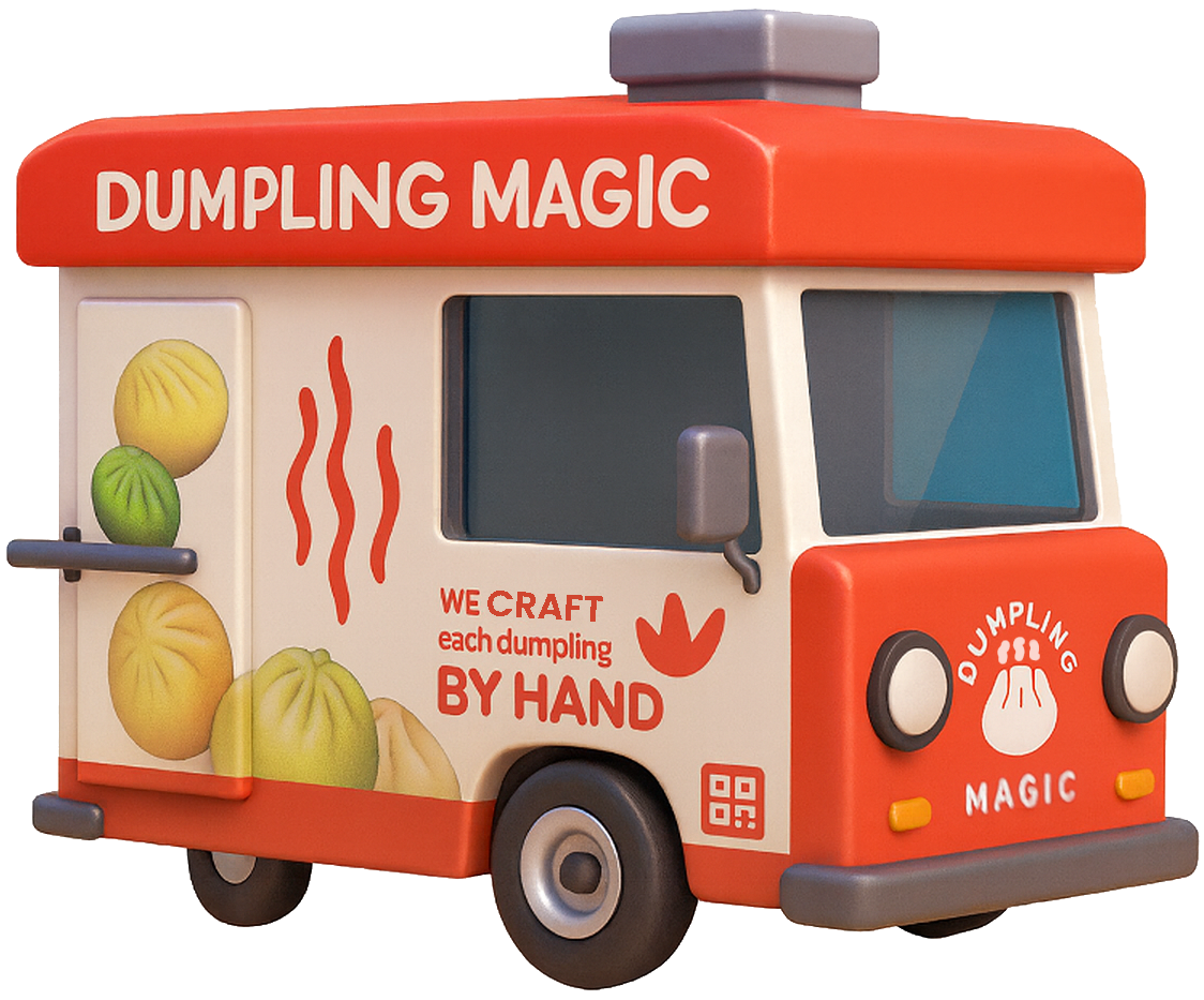 Outdoor dumpling vendor near Gantry Plaza skyline view
